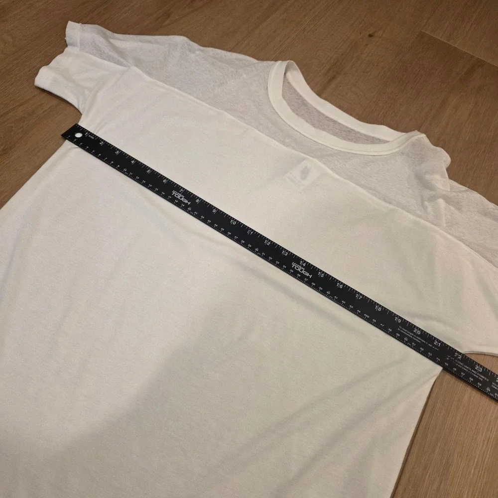 Nike Sportswear Sail White Sheer Mesh Yoke T-Shirt Women XS Summer Oversized